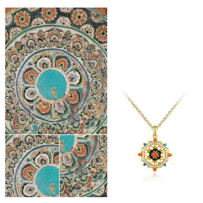 Collana con ciondolo Buddha Stones in argento sterling 925 con fiore di loto e zircone colorato, nuovo inizio - Image 7