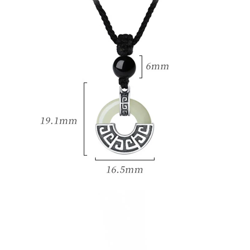 Collana con ciondolo Buddha Stones in argento sterling 925, giada naturale di Hetian, fibbia della pace e prosperità - Image 11