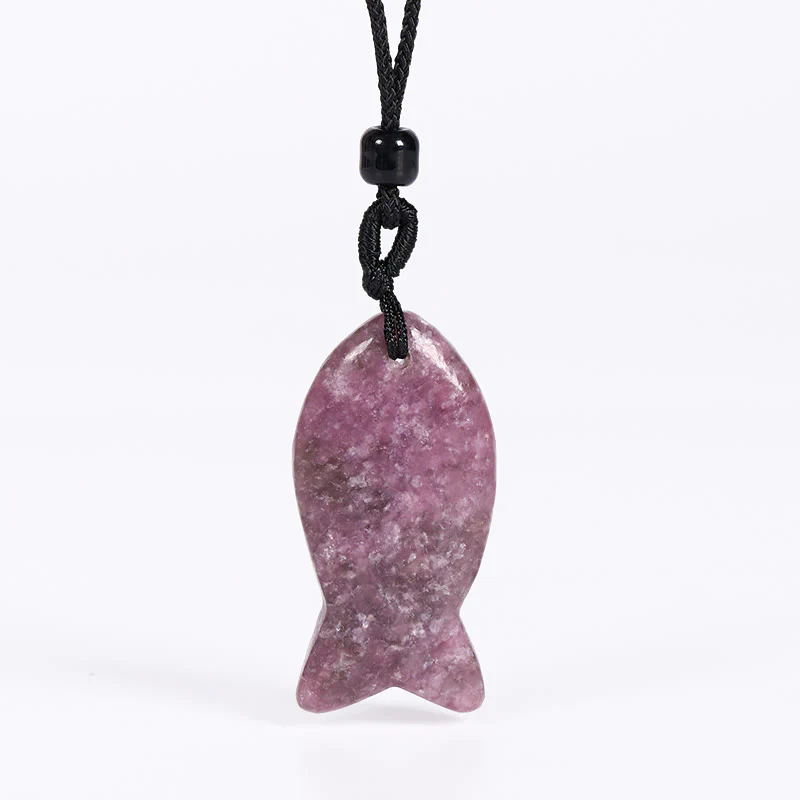 Collana con ciondolo Buddha Stones Koi Fish, cristallo rosa, agata indiana, ametista, topazio, diaspro rosso, calore e successo - Image 11