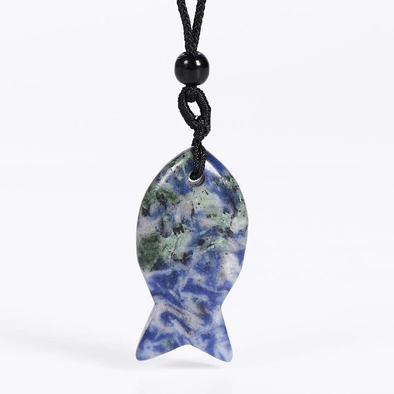 Collana con ciondolo Buddha Stones Koi Fish, cristallo rosa, agata indiana, ametista, topazio, diaspro rosso, calore e successo - Image 40