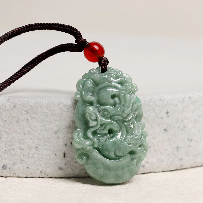 Collana con ciondolo Buddha Stones Natural Jade 12 Zodiaco Cinese Prosperità - Image 2