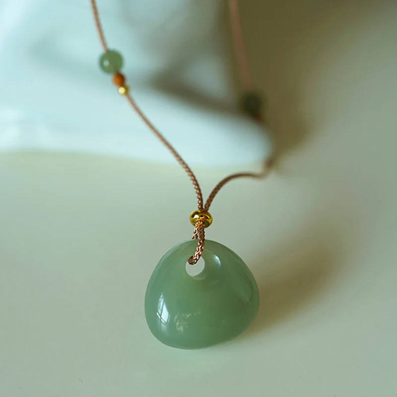 Collana con ciondolo Buddha Stones Natural Jade Luck Prosperity (colore casuale) - Image 3