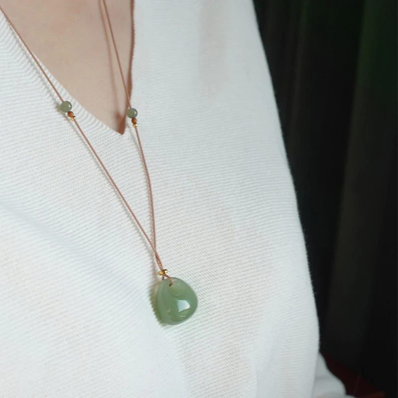 Collana con ciondolo Buddha Stones Natural Jade Luck Prosperity (colore casuale) - Image 6