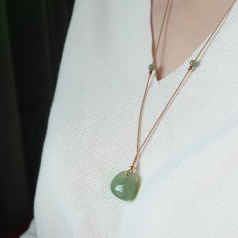 Collana con ciondolo Buddha Stones Natural Jade Luck Prosperity (colore casuale) - Image 7