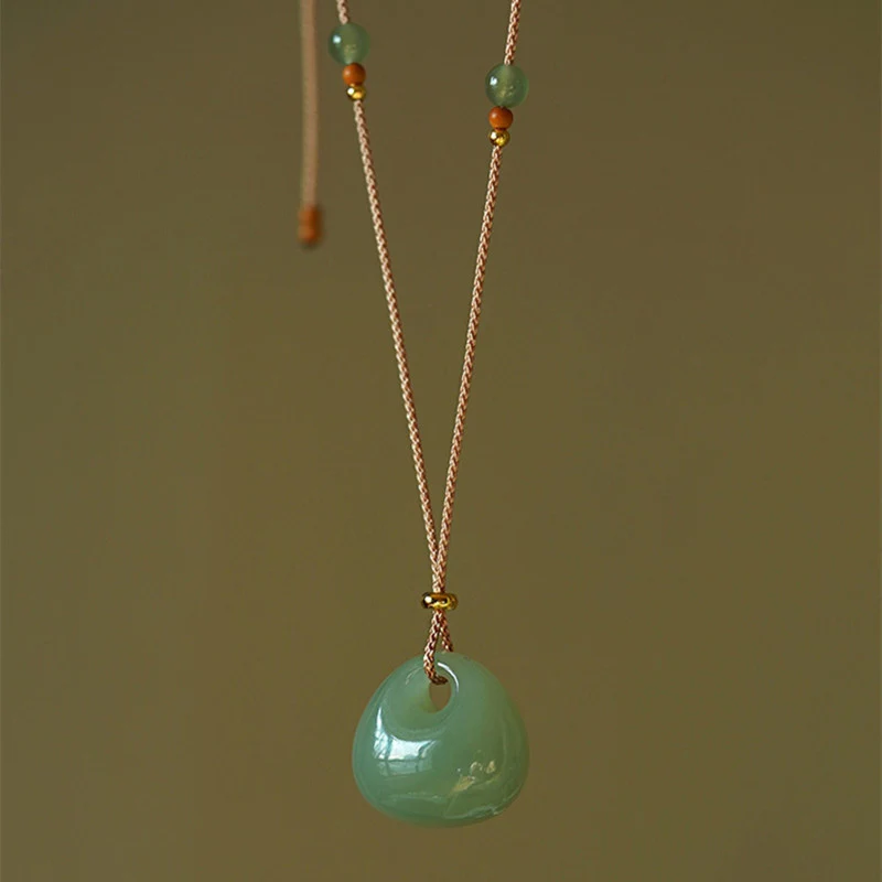 Collana con ciondolo Buddha Stones Natural Jade Luck Prosperity (colore casuale) - Image 8