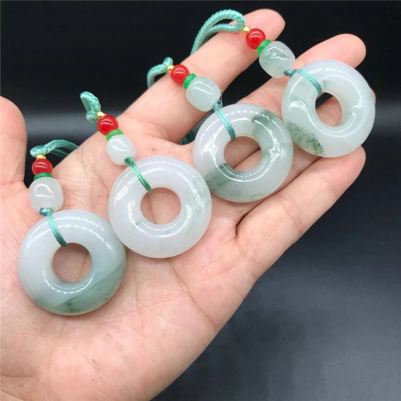 Collana con ciondolo Buddha Stones Natural Jade Peace Buckle Prosperity - Image 10