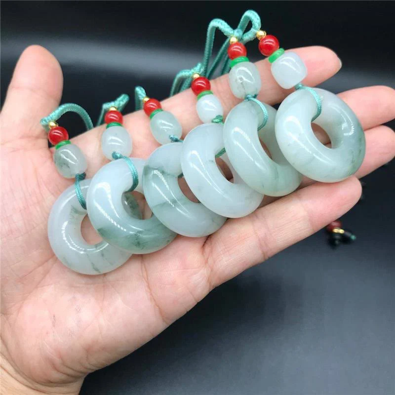 Collana con ciondolo Buddha Stones Natural Jade Peace Buckle Prosperity - Image 9