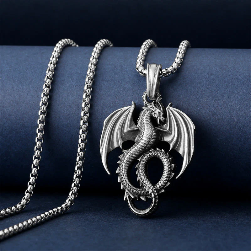 Collana con ciondolo Buddha Stones Pure Tin Dragon Luck Success - Image 3