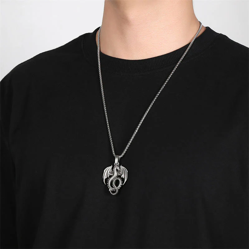 Collana con ciondolo Buddha Stones Pure Tin Dragon Luck Success - Image 5