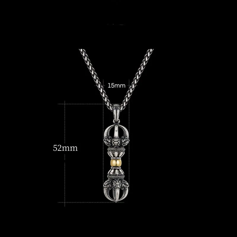Collana con ciondolo Buddha Stones Tibetan Dorje Vajra Design Wealth - Image 6