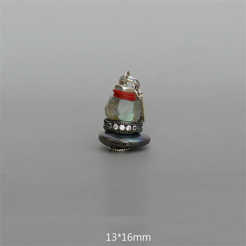 Collana con ciondolo calmante in labradorite con vari cristalli e Buddha Stones Zen Cairn - Image 22