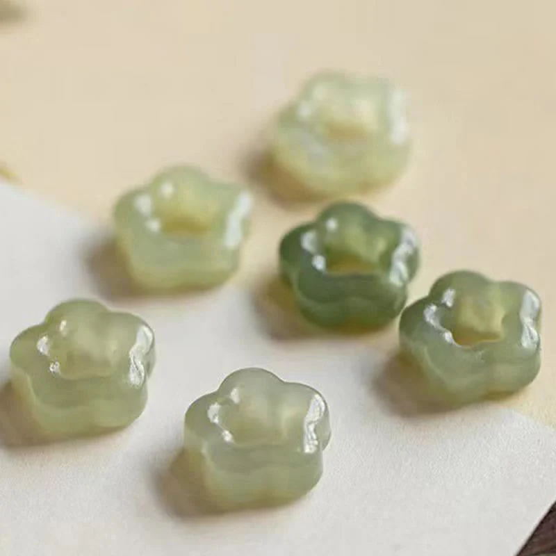 Collana con ciondolo con ciondolo floreale in giada ciano Buddha Stones , delicata giada Hetian - Image 14