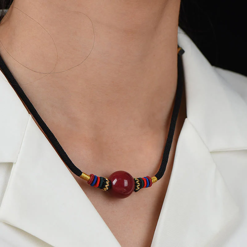 Collana con ciondolo con perline portafortuna in cinabro Buddha Stones, per tenere lontani gli spiriti maligni - Image 10