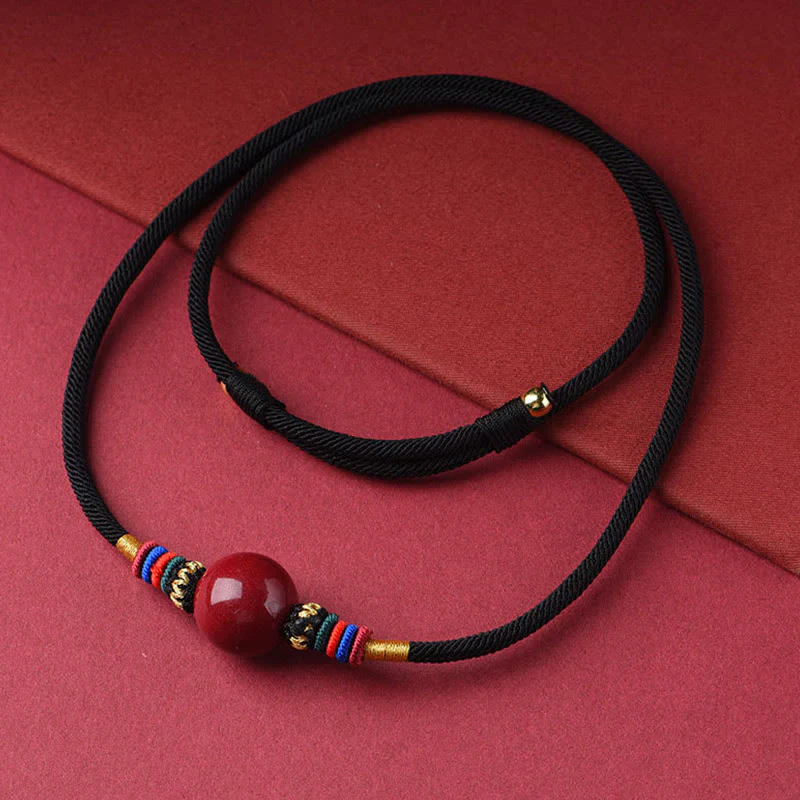 Collana con ciondolo con perline portafortuna in cinabro Buddha Stones, per tenere lontani gli spiriti maligni - Image 5