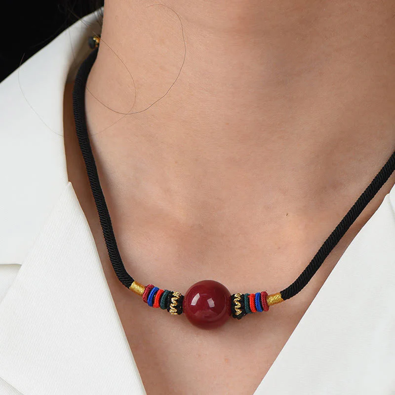 Collana con ciondolo con perline portafortuna in cinabro Buddha Stones, per tenere lontani gli spiriti maligni - Image 9