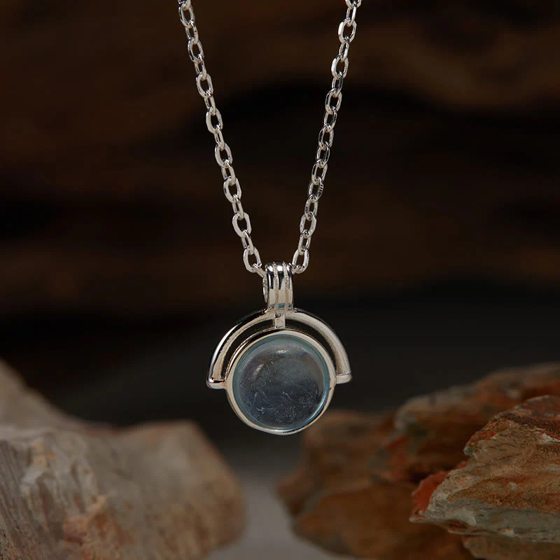 Collana con ciondolo "Confidence" in argento sterling 925, Buddha Stones, agata rossa, occhio di tigre, acquamarina, pietra di luna - Image 12