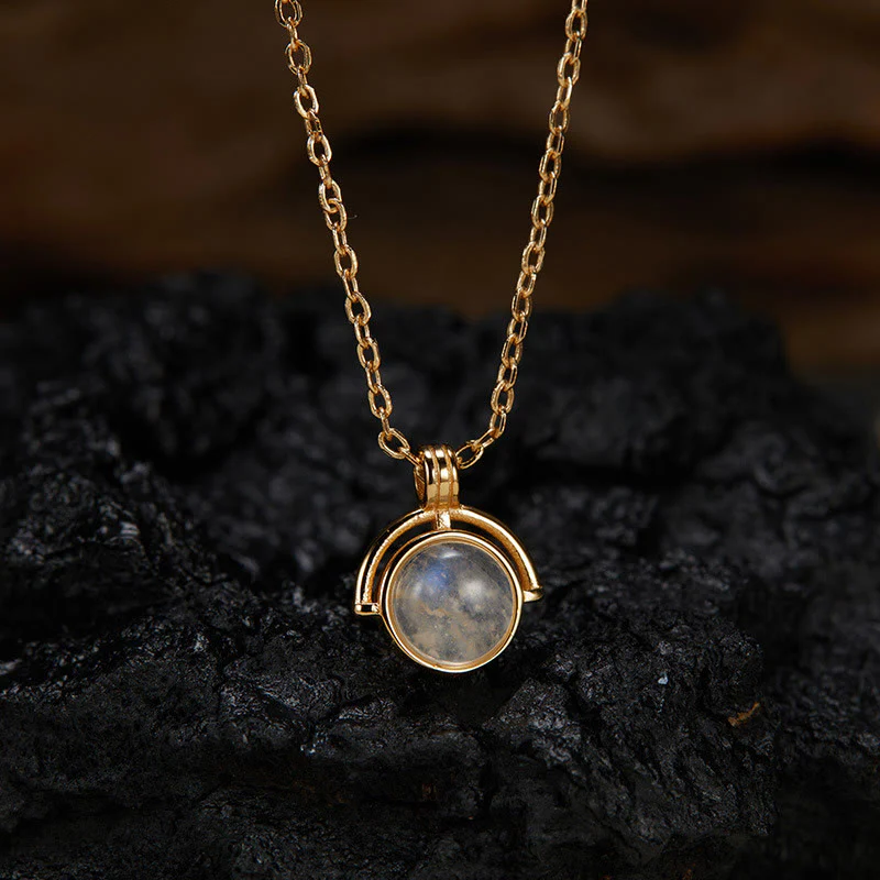 Collana con ciondolo "Confidence" in argento sterling 925, Buddha Stones, agata rossa, occhio di tigre, acquamarina, pietra di luna - Image 14
