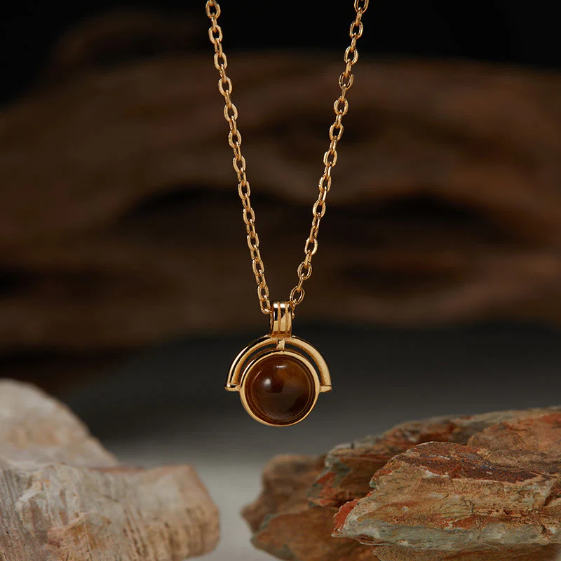 Collana con ciondolo "Confidence" in argento sterling 925, Buddha Stones, agata rossa, occhio di tigre, acquamarina, pietra di luna - Image 8