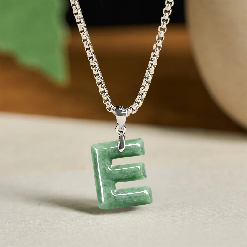 Collana con ciondolo della prosperità in acciaio al titanio con lettera AZ naturale Buddha Stones - Image 14