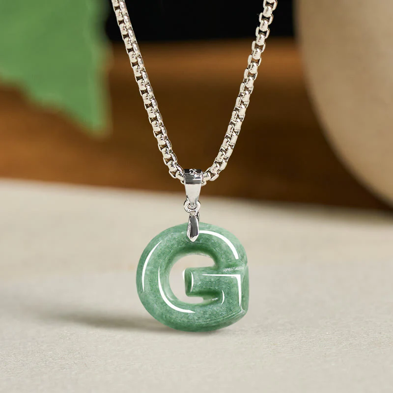 Collana con ciondolo della prosperità in acciaio al titanio con lettera AZ naturale Buddha Stones - Image 16
