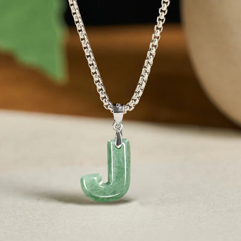 Collana con ciondolo della prosperità in acciaio al titanio con lettera AZ naturale Buddha Stones - Image 19