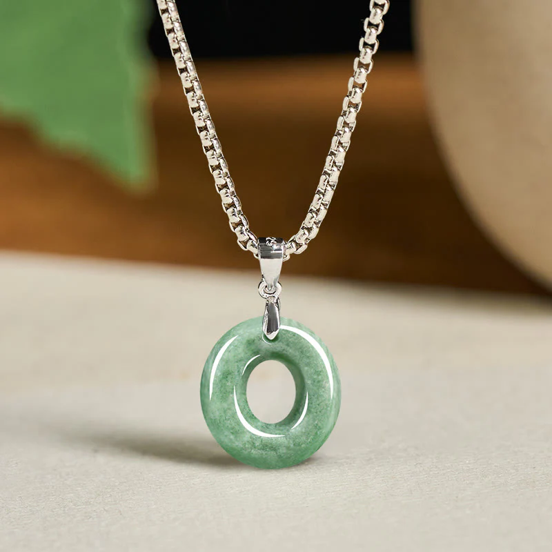 Collana con ciondolo della prosperità in acciaio al titanio con lettera AZ naturale Buddha Stones - Image 24