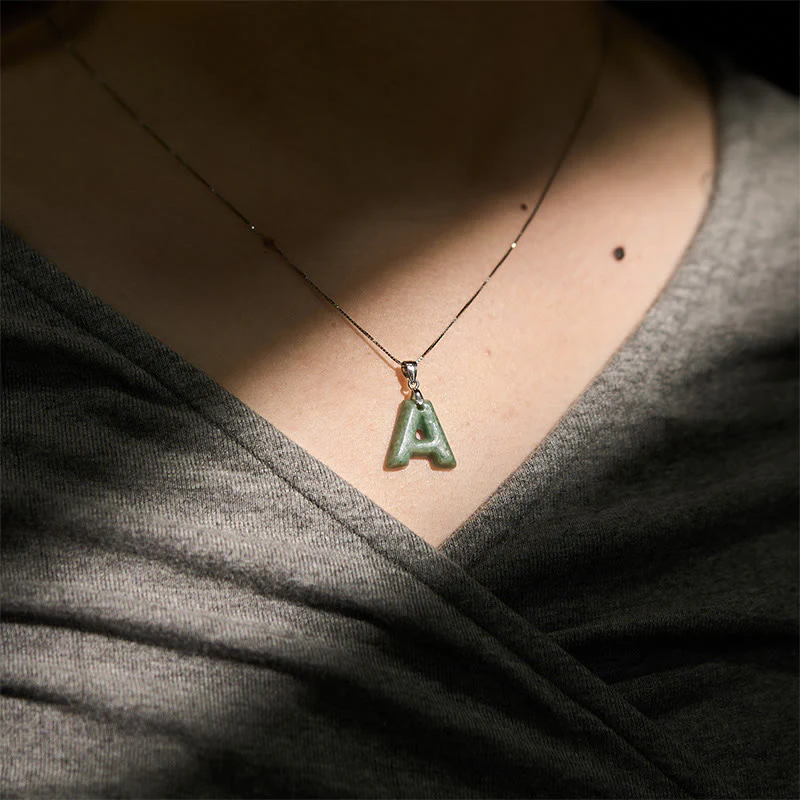 Collana con ciondolo della prosperità in argento sterling 925 con catenina in argento sterling 925, con lettere AZ Buddha Stones - Image 8