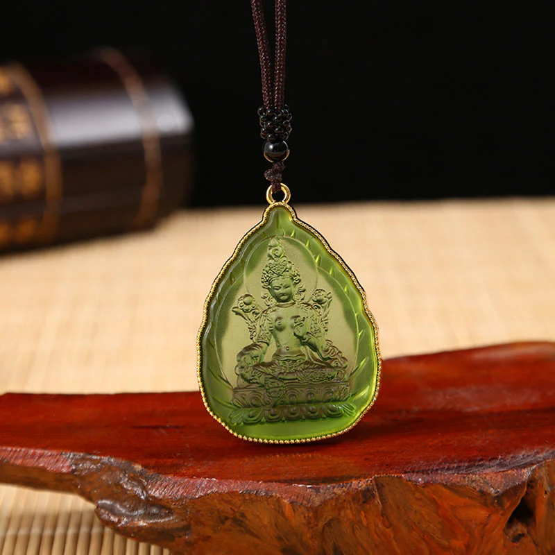 Collana con ciondolo di cristallo Liuli Buddha tibetano e serenità - Image 8