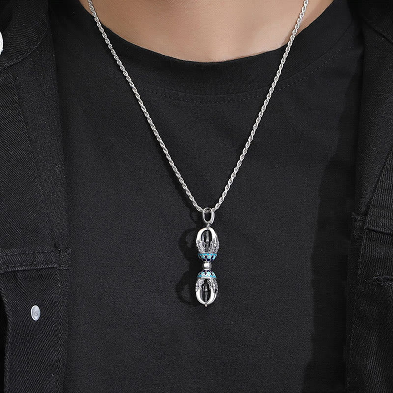Collana con ciondolo di potere spirituale Vajra Dorje in rame tibetano Buddha Stones - Image 4