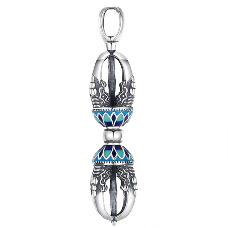 Collana con ciondolo di potere spirituale Vajra Dorje in rame tibetano Buddha Stones - Image 5