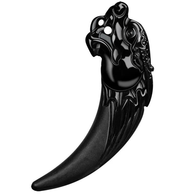 Collana con ciondolo di protezione con motivo a dente di drago dello zodiaco cinese in giada nera naturale Buddha Stones - Image 9