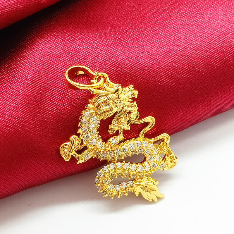 Collana con ciondolo di protezione del drago d'oro Buddha Stones - Image 5