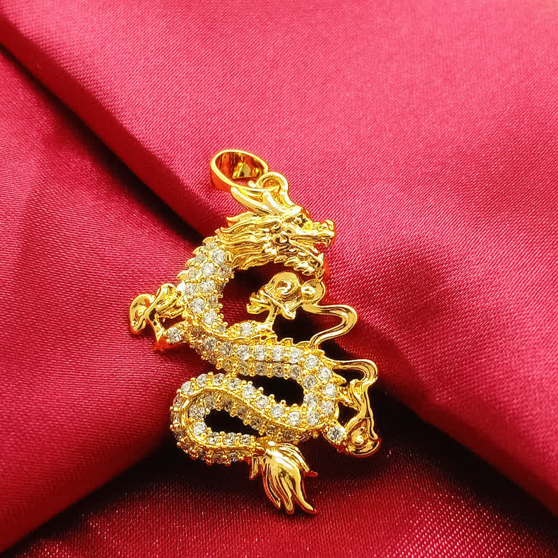 Collana con ciondolo di protezione del drago d'oro Buddha Stones - Image 7