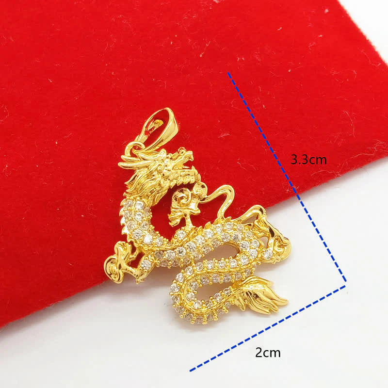 Collana con ciondolo di protezione del drago d'oro Buddha Stones - Image 9