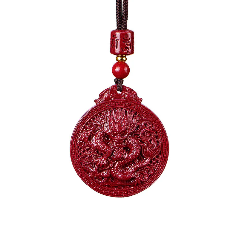 Collana con ciondolo di protezione del drago in cinabro naturale dell'anno del drago di Buddha Stones - Image 14