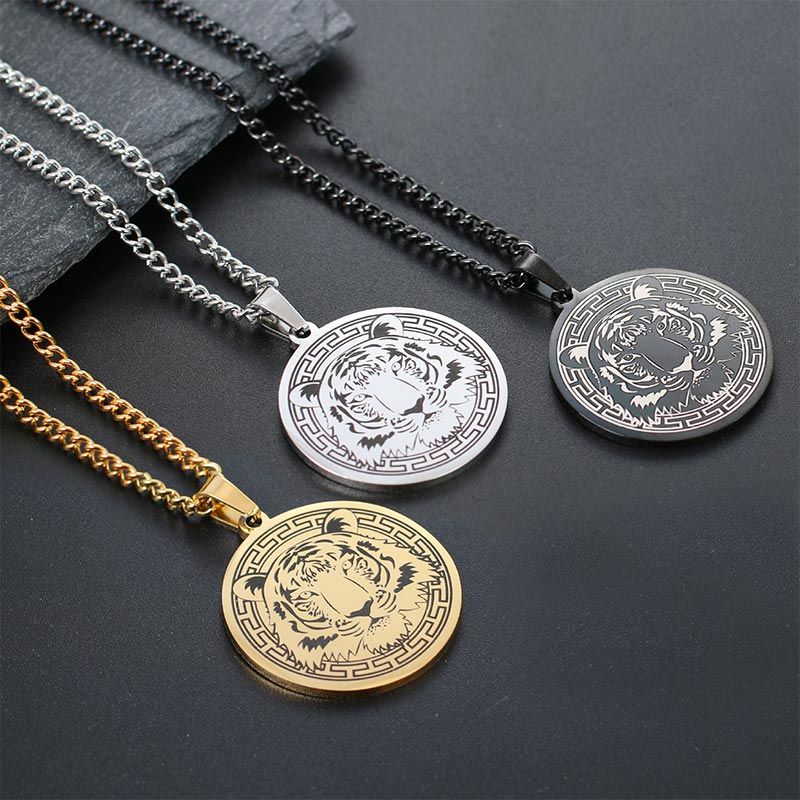 Collana con ciondolo di protezione in acciaio al titanio con Buddha Stones - Image 6