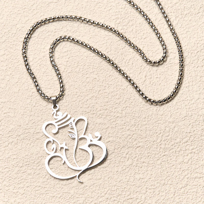 Collana con ciondolo di protezione in acciaio inossidabile Buddha Stones e elefante Ganesh - Image 10