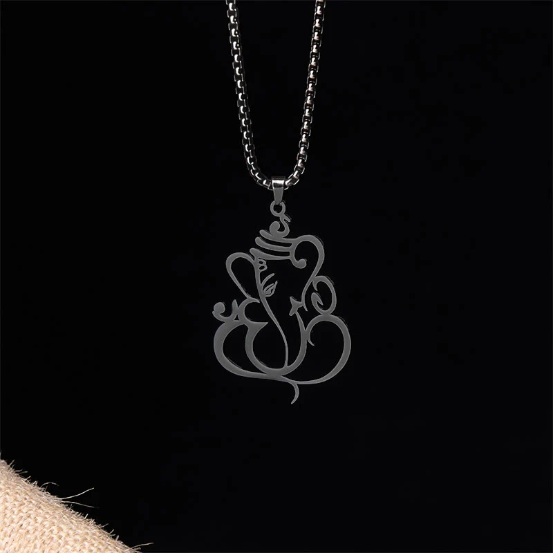 Collana con ciondolo di protezione in acciaio inossidabile Buddha Stones e elefante Ganesh - Image 14