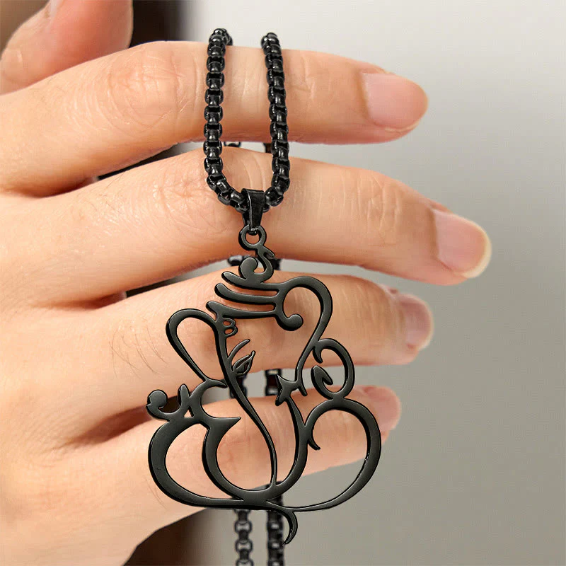 Collana con ciondolo di protezione in acciaio inossidabile Buddha Stones e elefante Ganesh - Image 16