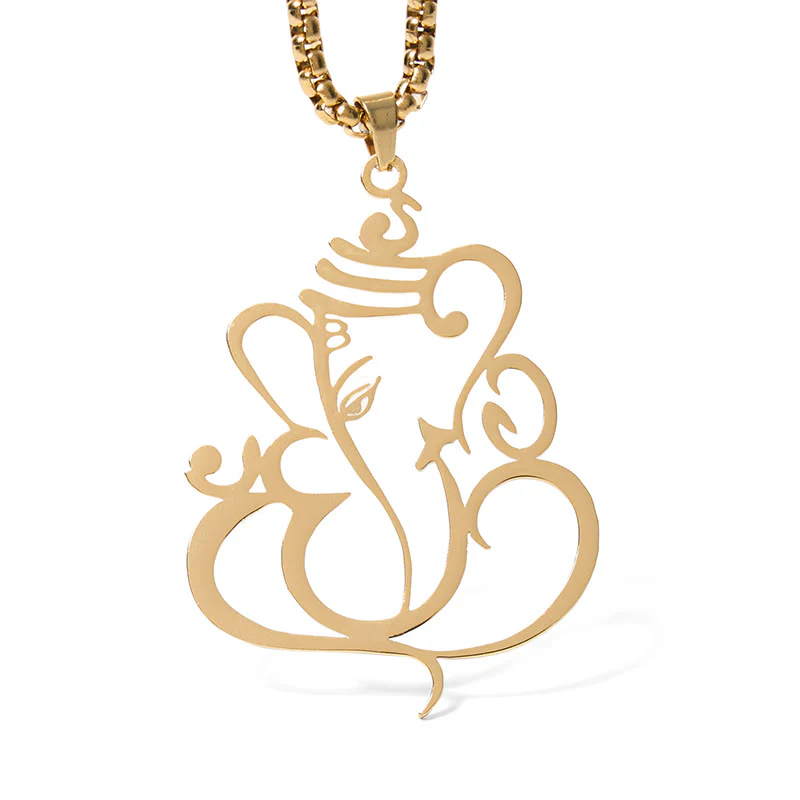 Collana con ciondolo di protezione in acciaio inossidabile Buddha Stones e elefante Ganesh - Image 6