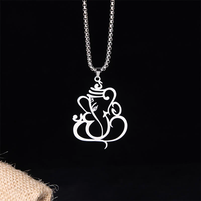 Collana con ciondolo di protezione in acciaio inossidabile Buddha Stones e elefante Ganesh - Image 8