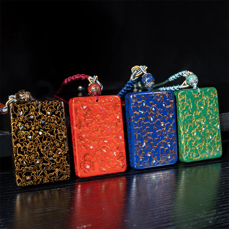 Collana con ciondolo di protezione in legno di sandalo laccato Buddha Stones realizzate a mano - Image 24