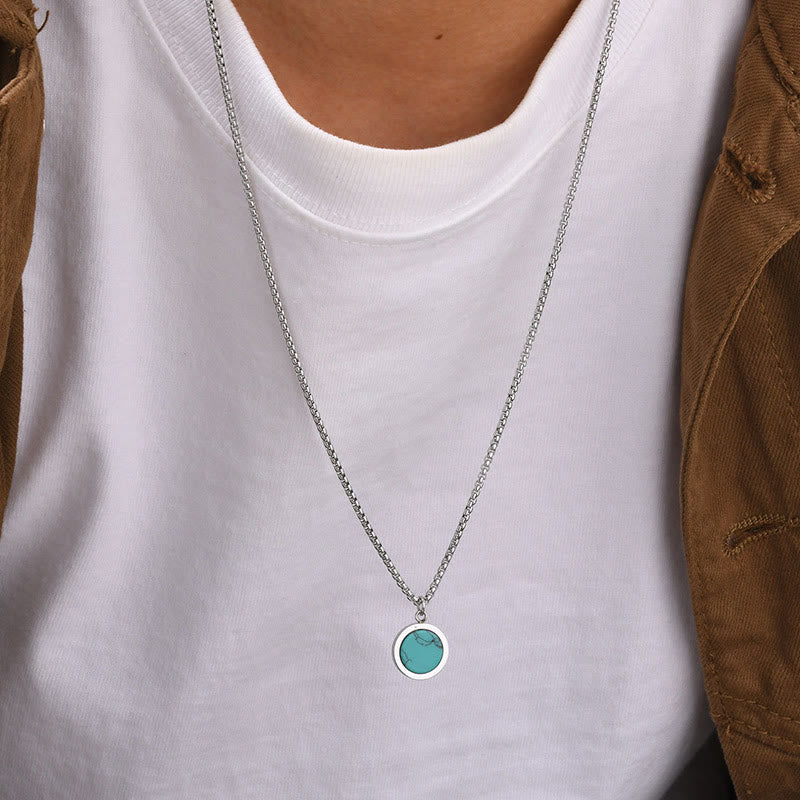 Collana con ciondolo di purificazione in acciaio al titanio, Buddha Stones, pietra naturale, turchese, occhio di tigre, lazurite, lapislazzuli, malachite - Image 16