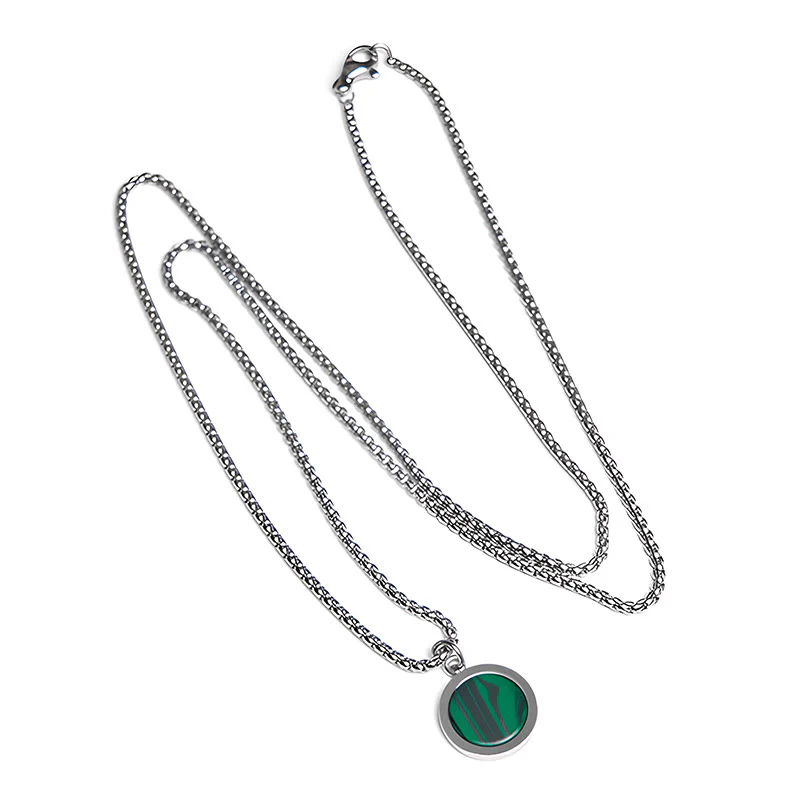 Collana con ciondolo di purificazione in acciaio al titanio, Buddha Stones, pietra naturale, turchese, occhio di tigre, lazurite, lapislazzuli, malachite - Image 25