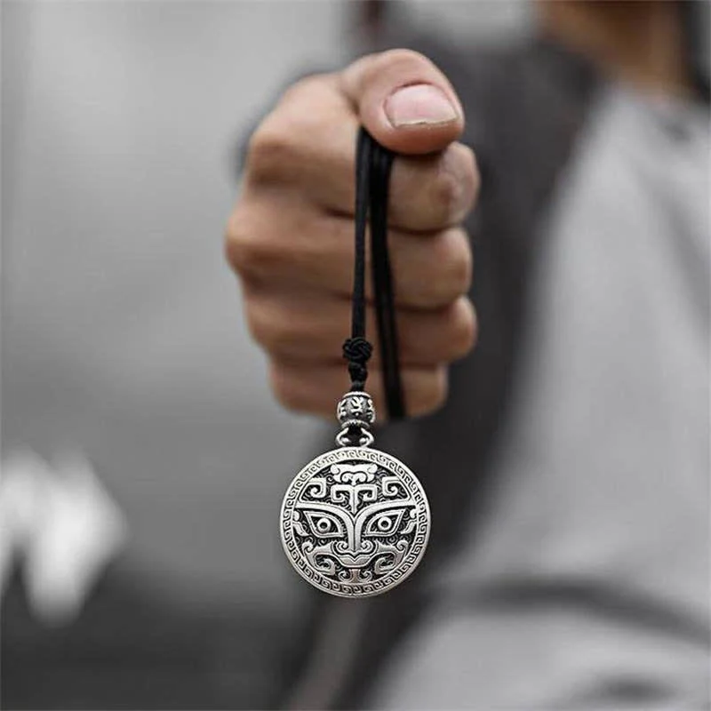 Collana con ciondolo di ricchezza Taotie, creatura mitologica FengShui fortunata