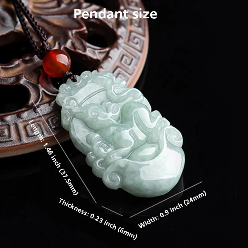 Collana con ciondolo di successo con 12 simboli dello zodiaco cinese in giada naturale Buddha Stones - Image 4