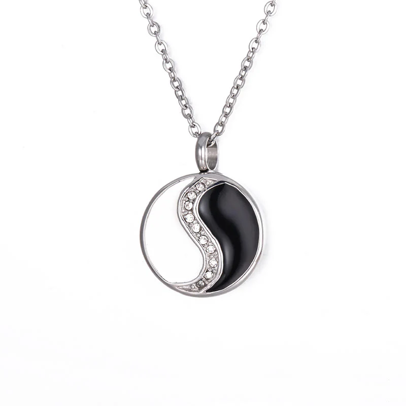 Collana con ciondolo in acciaio al titanio Buddha Stones Yin Yang Harmony - Image 2