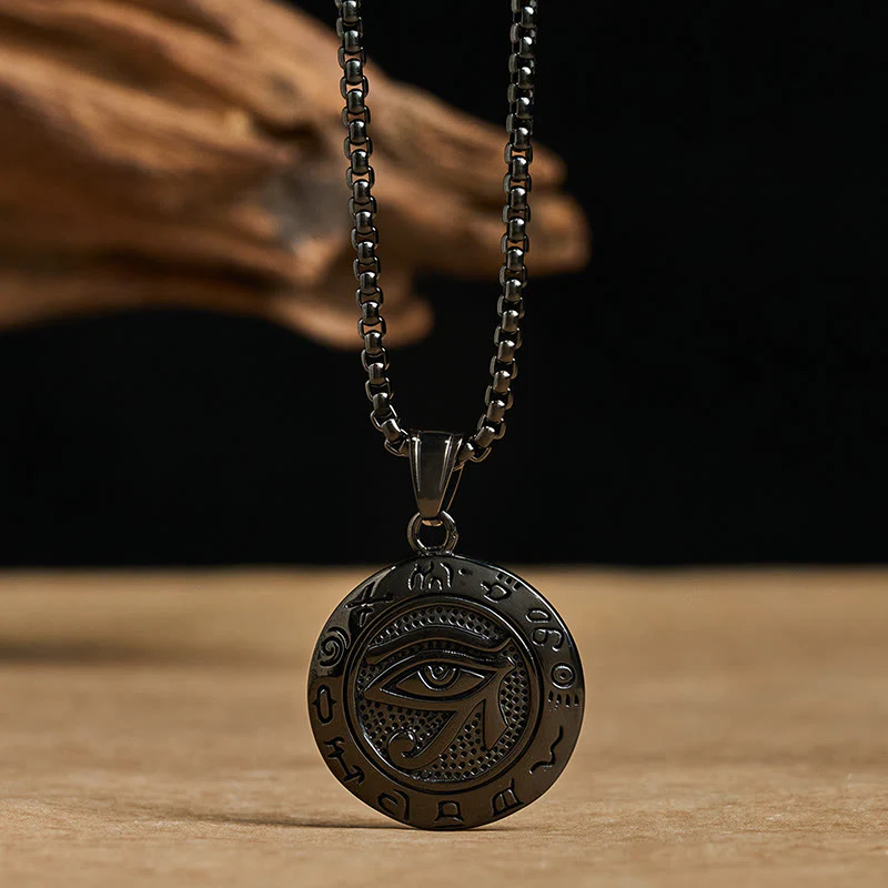 Collana con ciondolo in acciaio al titanio e Buddha Stones contro il malocchio - Image 14