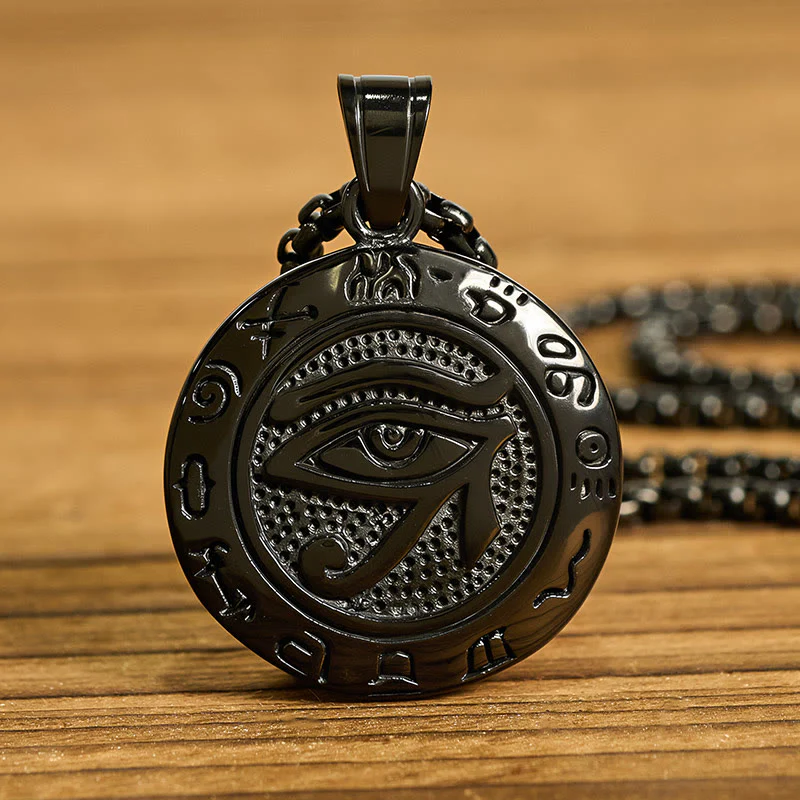 Collana con ciondolo in acciaio al titanio e Buddha Stones contro il malocchio - Image 15