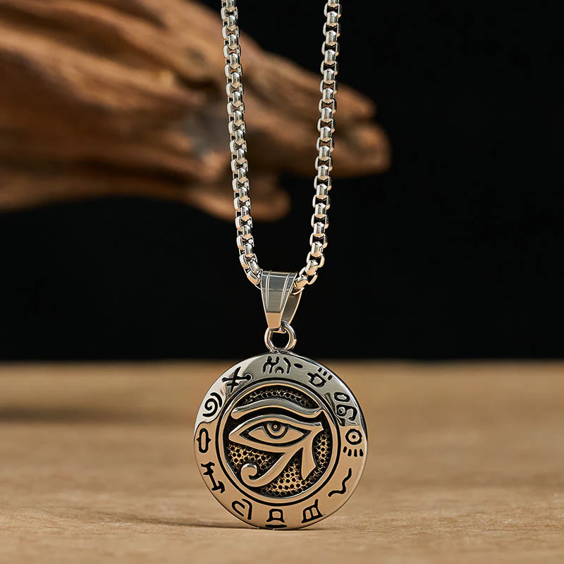 Collana con ciondolo in acciaio al titanio e Buddha Stones contro il malocchio - Image 2